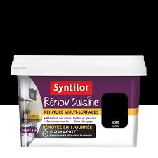Aujourd'hui gros changement, je peins enfin ma cuisine en noir! Peinture Cuisine Meuble Et Credence Renov Syntilor Noir Satine 0 5 L Leroy Merlin