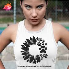 Buy Sunflower Paw Print SVG PNG