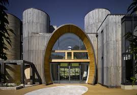 Modern english country home design. Contemporary Countryside Home With Oval Entrance And Interior Glazing
