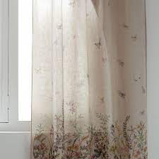 A bit of floral retro window treatments styles. Linen Floral Print Curtain Printed Curtains Curtain Decor Curtains