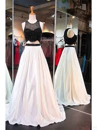 Black And White Ball Gown With Sleeves Black And White Prom Dresses Beading Prom Ball Gown Promdresses Simibridal Beautiful Prom Dresses Popular Prom Dresses White Ball Dresses