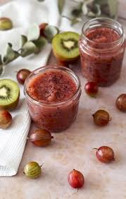 Selbstgemachte Stachelbeeren Marmelade Mit Kiwi Use Your Food Rezept Stachelbeeren Lebensmittel Essen Stachelbeeren Rezepte