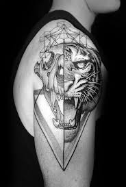Great, clean environment, friendly staff, and awesome work, good prices. 50 Geometric Tiger Tattoo Designs For Men Striped Geometry Ideas