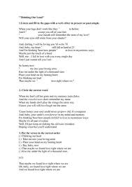 Song Worksheet Thinking Out Loud