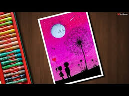 Cute Couple Scenery Drawing With Oil Pastels For Beginners Step By Step Youtube Oil Pastel Paintings Oil Pastel Oil Pastel Art