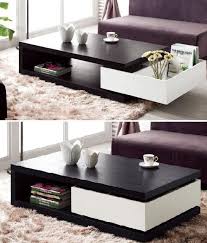 Cecilia white high gloss lacquer coffee table with led light and storage drawer. Modern Tea Table Design Images Novocom Top