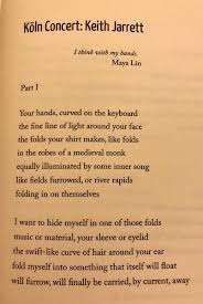 What is the allegorical meaning of stanza 2? Karen Holden On Twitter Eternal Gratitude To Keith Jarrett Whose Kolnconcert Inspired A Poem That Initiated An Entire Book Of Poems On Music Here Are The 1st 2 Stanzas Of The Poem
