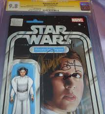 CGC SS 9.8~STAR WARS PRINCESS LEIA #1~ACTION~SIGNED~CARRIE  FISHER+DODSONS~1/1