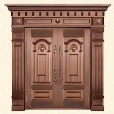 Source Modern House Exterior Door Double Tempered Glass Pure Copper Door Villa Entry Front Wooden Main Door Design Front Door Design Wood Door Design Interior