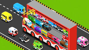 Colors For Children To Learn With Truck Transporter Toy Street Vehicles Educational Videos Toy Street Educational Videos Coloring For Kids