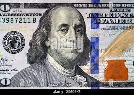 Macro shot of a 100 dollar Stock Photo