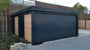 Carportanlage In Garagenoptik Mit Sektionaltor Carport Garage Sektionaltor Holz Stahl Anthrazit Design Siebau Madeingerm Carport Sektionaltor Garage