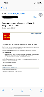 Wells fargo offers several credit cards for consumers and small businesses that earn rewards and offer attractive benefits and 0% apr promotions. Just Got This Email From Wells Fargo Regarding Crypto Currency Bitcoin