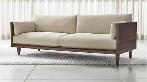 Sherwood Leather 2 Seat Exposed Wood Frame Sofa Reviews Crate And Barrel Sofa Frame Sofa Wood Frame Wood Frame Couch