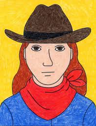 Begin by drawing two curved lines, set at a slight diagonal. How To Draw A Cowboy Hat Art Projects For Kids
