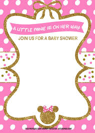 Free Pink And Gold Minnie Baby Shower Invitation Templates Free Printable Birthday Invitation Templates Bagvania