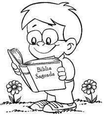 Desenho De Menino Lendo A Biblia Para Colorir Tudodesenhos