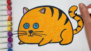 How To Draw A Fat Cat || Draw For Kids - Youtube