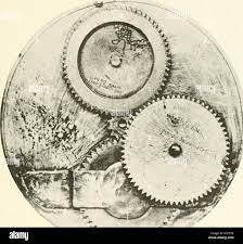 Bulletin - United States National Museum. Science. r,..»>^^^>^ Figure  12.—Gearing from Astrolabe Shown- in Figure ii. The gear train count is as  follows: 48-13 + 8-64 + 64-64+10-60. The pinion of