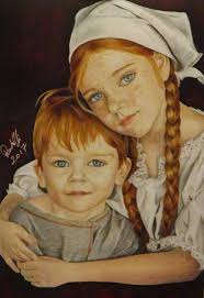 My drawing in coloured pencils and markers.