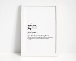 Gin Definition Wall Print Home Decor Wall Art Kitchen Print Gin Print Alcohol Drink In 2020 Kitchen Prints Wall Prints Gin