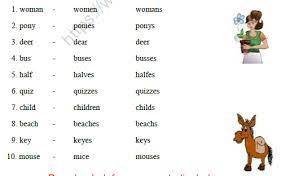 Identical singular and plural forms. Cbse Class 2 English Singular Nouns Worksheet Practice Worksheet For English