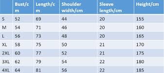 Size Chart For Table Tennis Clothing And Footwear Tibhar