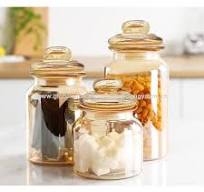 Wholesale Amber round glass jar glass bottle food storage jar for kitchen  storage bottles Glass household container