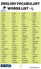 Maybe you would like to learn more about one of these? Words That Start With L List Of 245 Common Words Beginning With L Love English In 2021 English Vocabulary Words Learn English Words English Vocabulary