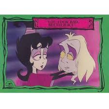 Beetlejuice (as betty juice) runs for class president against claire as lydia watches helplessly. 1990 Dart Beetlejuice Trading Cards Checklist Hero Habit