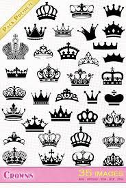 Pack Containing 35 Vector Files Svg Silhouette Studio Eps Dxf Png Of Crowns And Diadems Tiaras I Crown Tattoo Design Small Crown Tattoo Crown Tattoo