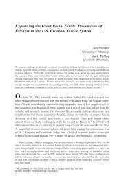 Pdf Explaining The Great Racial Divide Perceptions Of Fairness In The Us Criminal Justice System