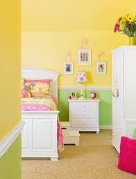 Bamboo silverware, white bedroom furniture, dark wood bedroom furniture, plaid chairs, wilton carpet, bright sunroom, chairs and ottomans, regency valance. Bedroom Bright Girls Room With Children S Bedroom Furniture And Artwork On Yellow And Light Green Wall With Floral Room Colors Toddler Bedroom Girl Girl Room