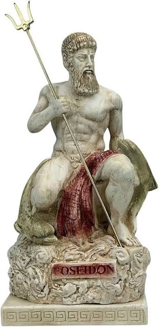 Amazon.com: Poseidon Neptune Greek Roman God Mythology Statue Sculpture  Casting Stone : Home & Kitchen