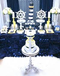 Table settings hydrangea centerpieces were decorated with mini nautical flags, which also acted. Blue Table Decoration For Birthday Boy Novocom Top