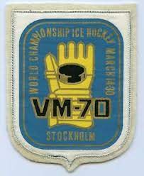 5:a (åkte ut i kvartsfinalen). Sweden Ice Hockey World Championships Stockholm 1970 Official Patch Badge Ebay