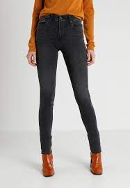 Levi's leather patch on back. Levi S 721 High Rise Skinny Jeans Skinny Fit California Rebel Grey Denim Zalando De