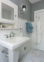Cabinets for pedestal bathroom sinks. Pedestal Sink With Original Medicine Cabinet Craftsman Bathroom St Louis By Joni Spear Interior Design Houzz