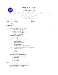Latihan soal harian kelas 3 sd lengkap dengan pembahasan dan kunci jawaban soal kelas 3 2. Soal Fiqih Q 5 Madrasah