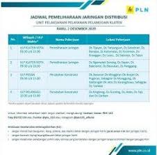 Lowongan kerja klaten terbaru juni 2021. Info Pemeliharaan Jaringan Listrik Pln Ulp Delanggu Klaten Rabu 2 Desember 2020 Tribun Jateng