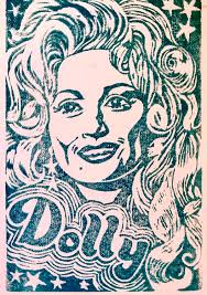 Dolly Parton Black and White Print