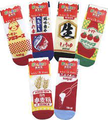 Amazon.co.jp: レトロ おもしろ 調味料 靴下 ソックス 19~24㎝ 6柄 各1足セット : ファッション