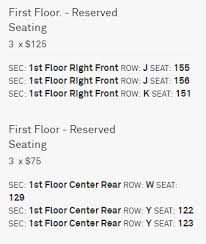 Anthem Seating Chart For Seated Floor Events