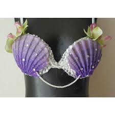 With white shells, it makes an elegant style statement and is must diy for all coral lovers. Purple Ombre Mermaid Rave Bra Little Mermaid Inspired Seashell Bra Purple Mermaid Seashell Bra Om Rave Bra Seashell Bra Mermaid Costume Diy