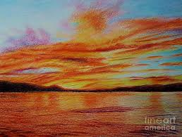 3160x2370 sunset drawing in colored pencil beach sunset drawing color pencil. Evening Calm Drawing By Manju Chau