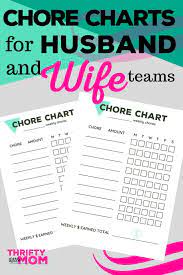 This printable chore chart set comes in 6 different colors for multiple children or adults in the household. Adult Chore Charts For Husbands Wives Thrifty Little Mom