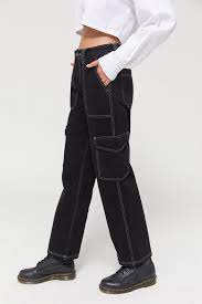 Bdg High Waisted Contrast Stitch Skate Jean Black Black Jeans Aesthetic Clothes Minimalist Fashion Women