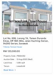 Kedah property management low cost 1 storey terrace house taman seri gedong sungai petani. Rumah Lelong Kuching 0102092089 Posts Facebook