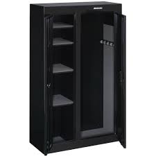 Each door is separately keyed. 10 Gun Double Door Security Cabinet Stack On