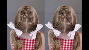 Patriotic Hairstyle Mini Star With Pigtails Q S Hairdos Youtube Patriotic Hairstyles Cute Hairstyles For Kids Kids Hairstyles